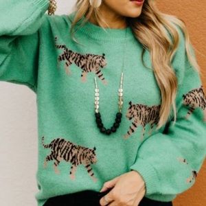 BiBi Tiger Sweater. Size medium. New with tags